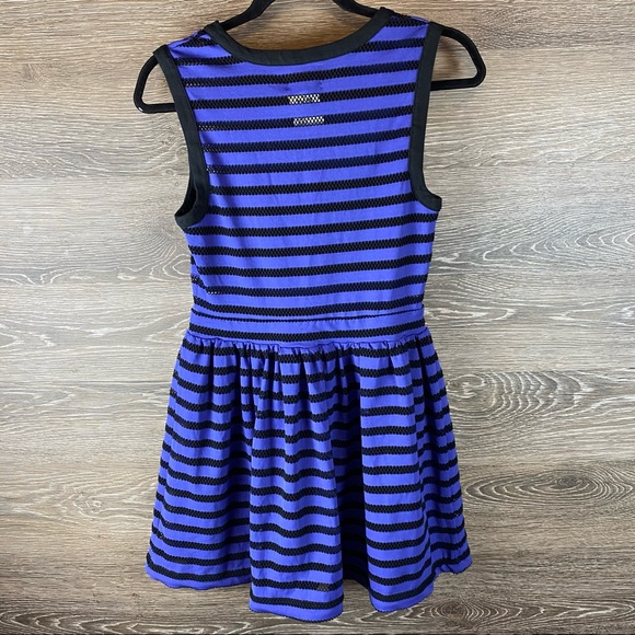 Silence+Noise Blue and black striped mesh dress - Picture 5 of 6